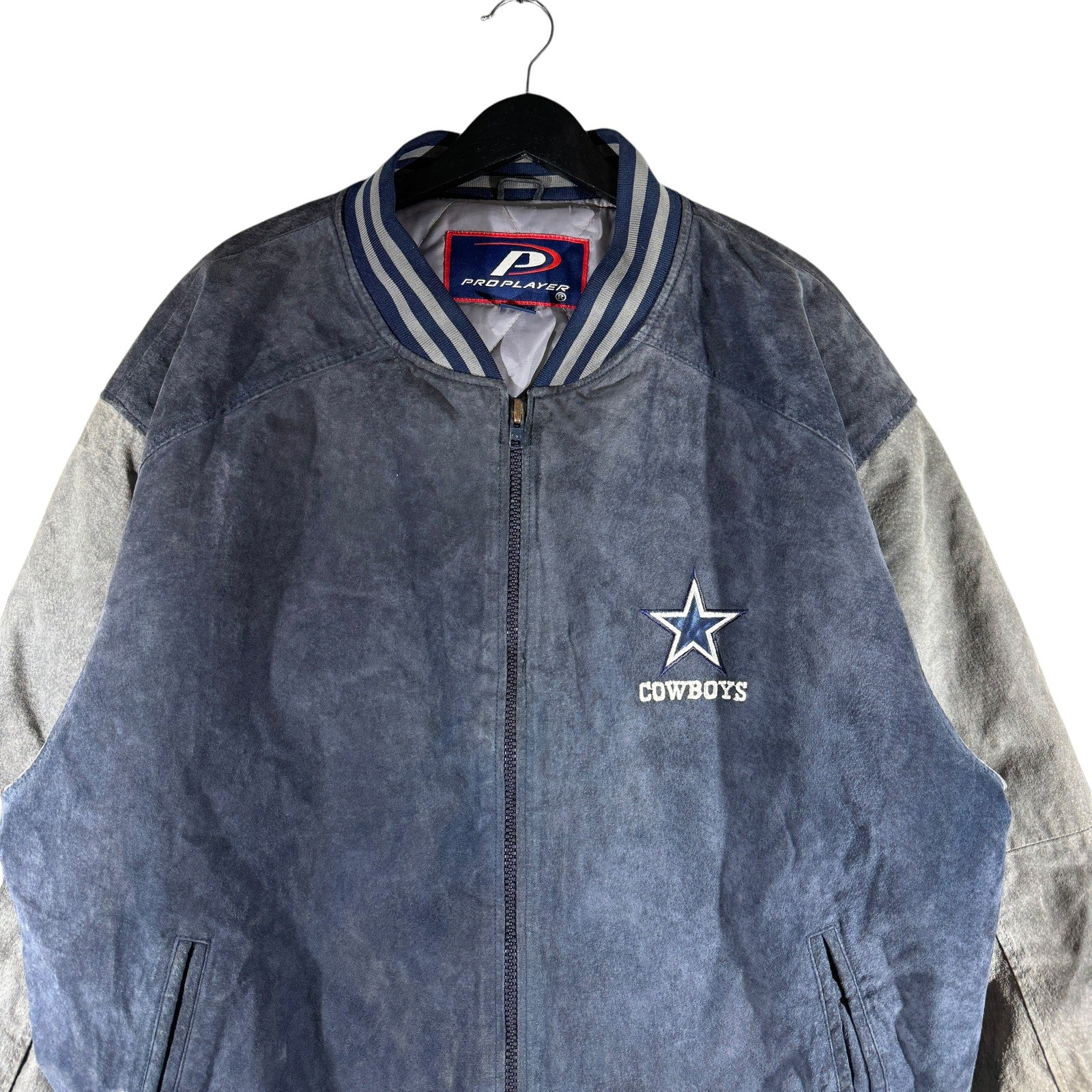 Vintage Pro Player Dallas Cowboys NFL Suede Bomber Jacket