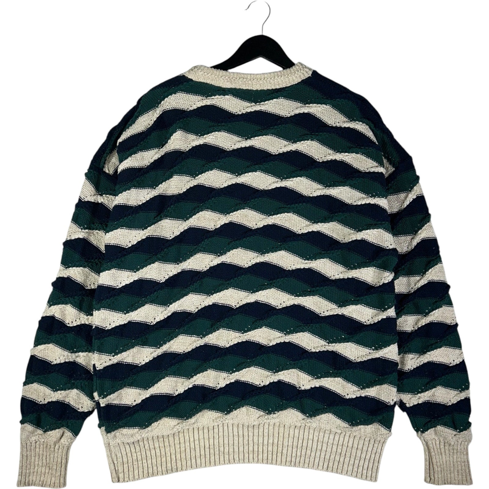 Vintage 3D Patterned Knit Pullover Sweater