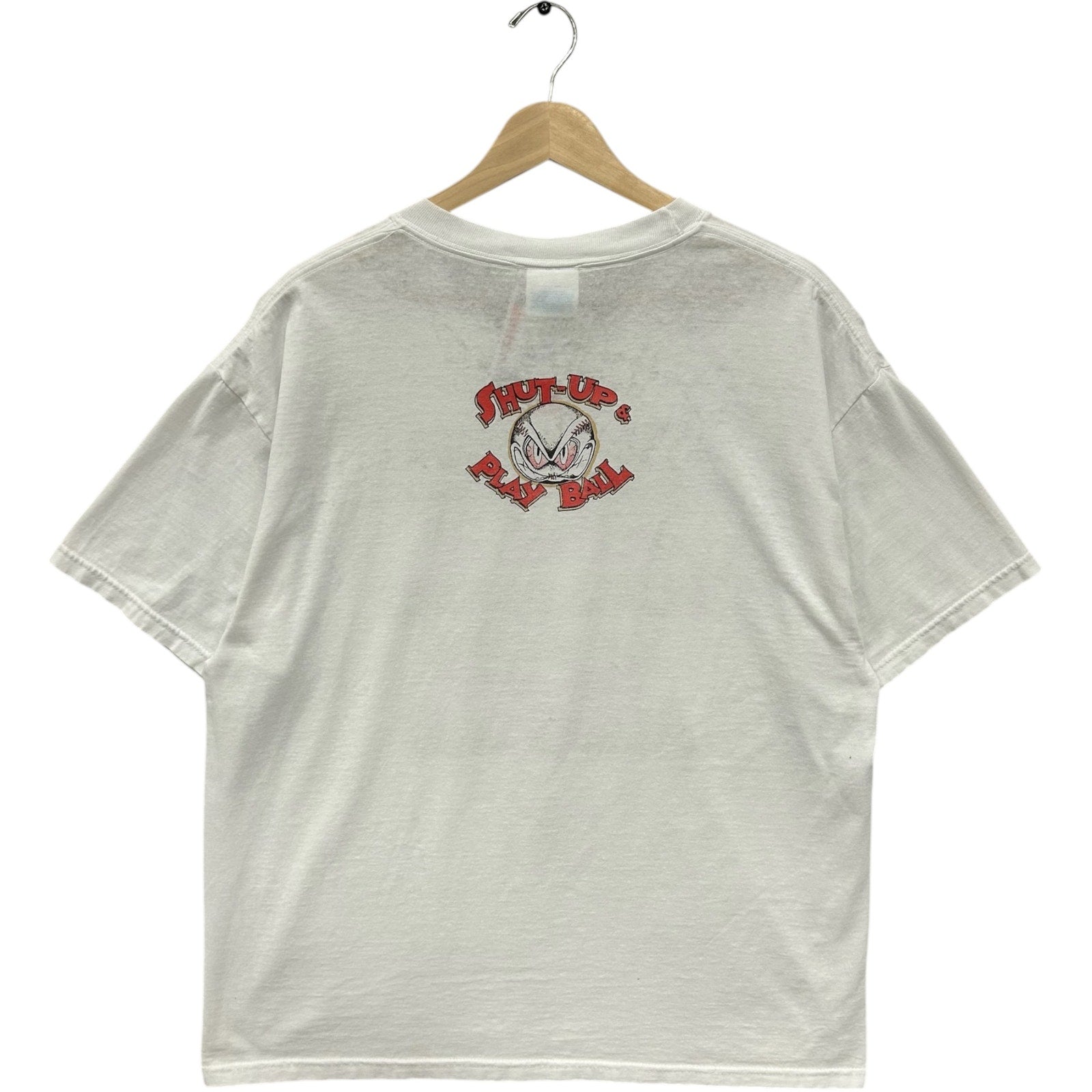 Vintage "Shut Up & Play Ball" Humor Novelty Tee