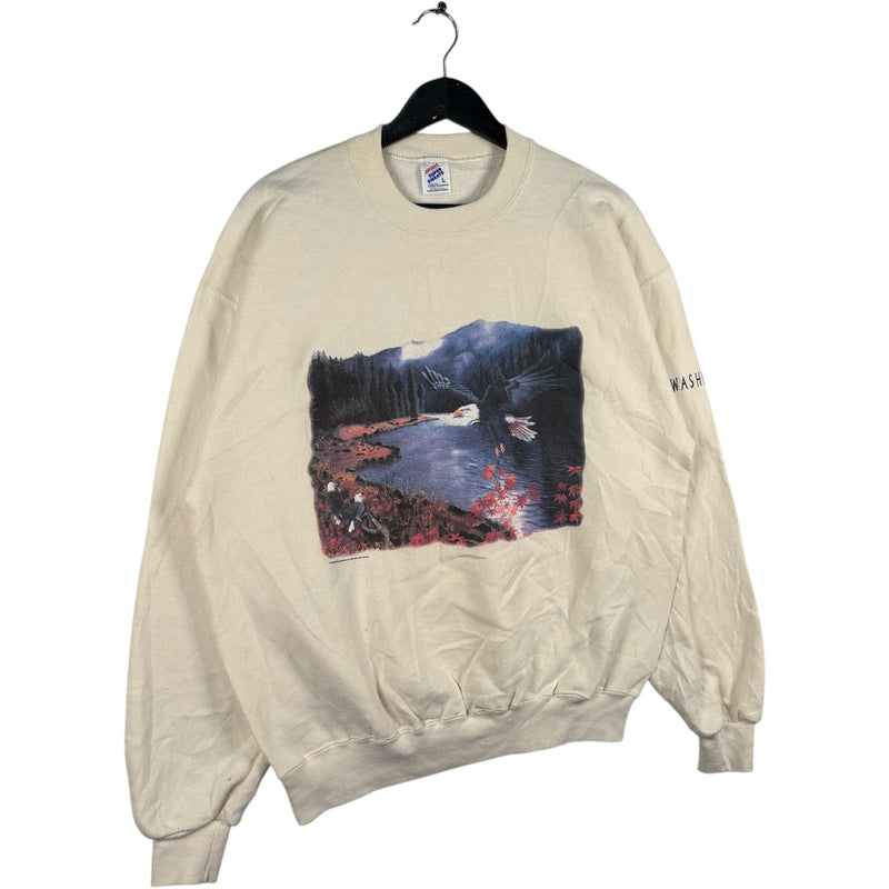 Vintage "Washington" Eagle Nature Crewneck 90s Large