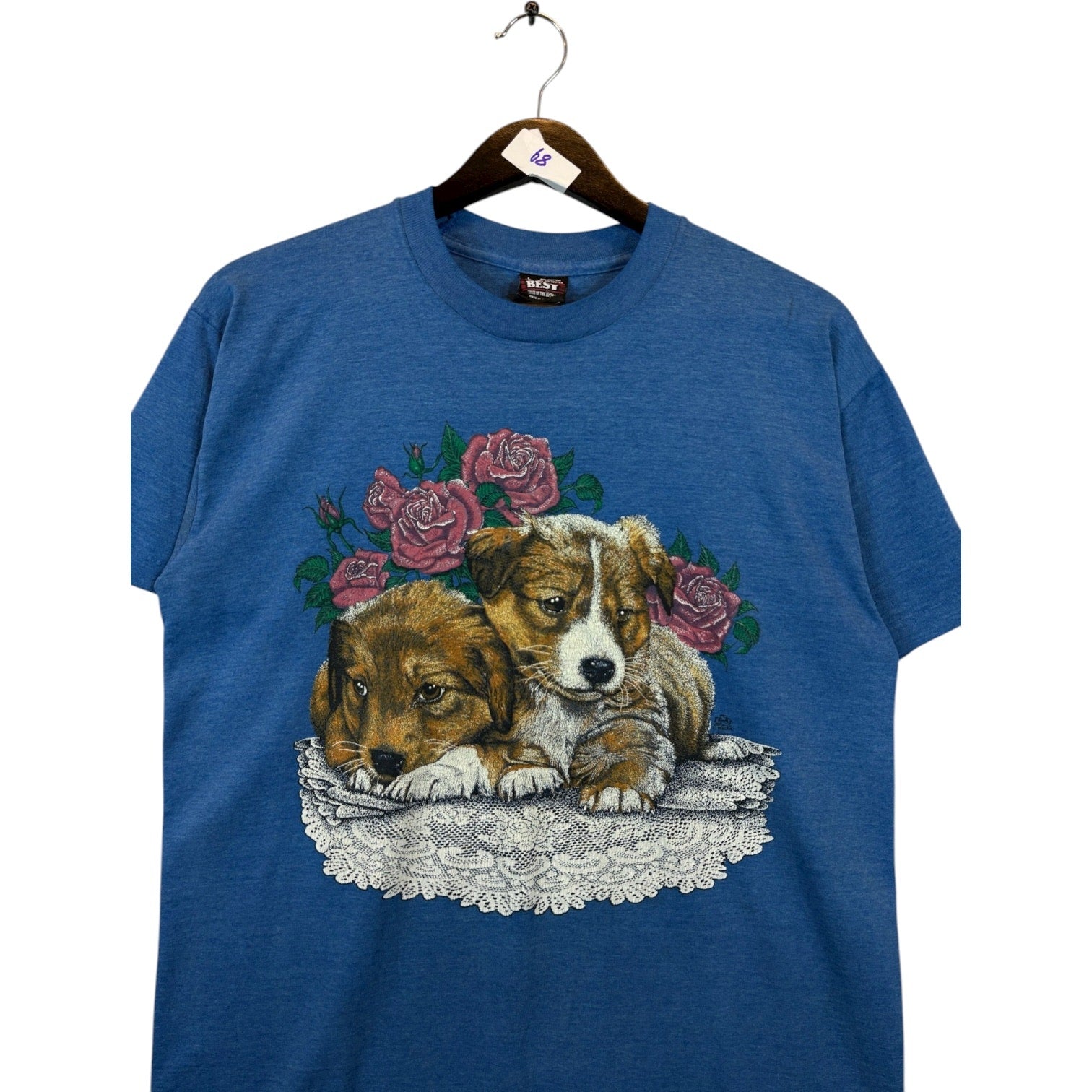 Vintage Puppies Graphic Art Print T-Shirt