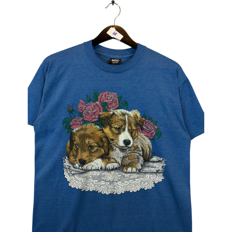 Vintage Puppies Graphic Art Print T-Shirt