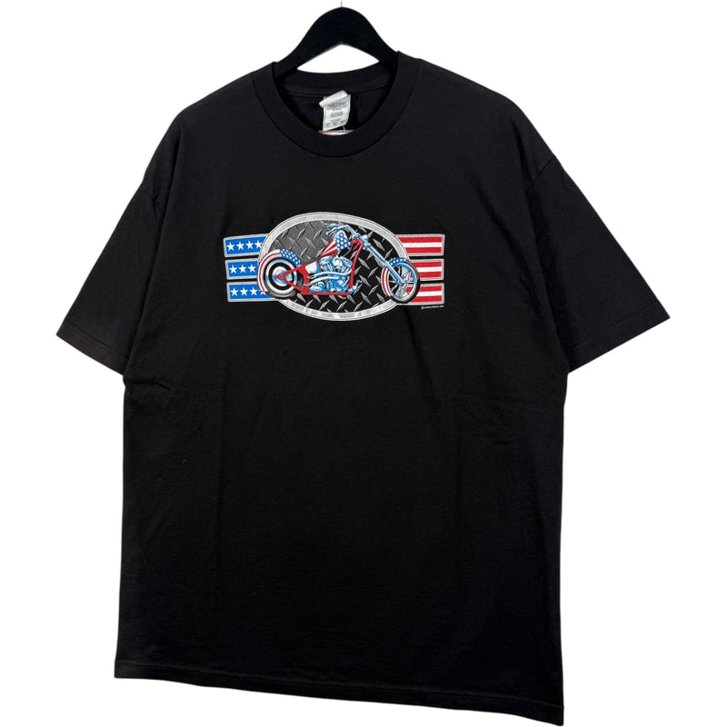 Vintage American Flag Motorcycle Biker Tee