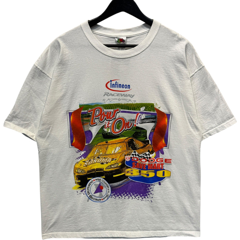 Vintage Dodge Save Mart 350 "Pour It On" NASCAR Racing Tee