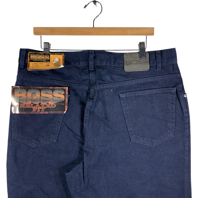 Vintage Boss Embroidered Denim Shorts 38 NWT