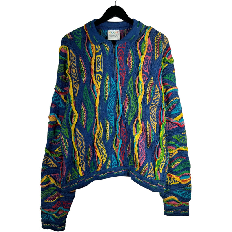 Vintage Coogi 3D Knit 1/4 Zip Sweater