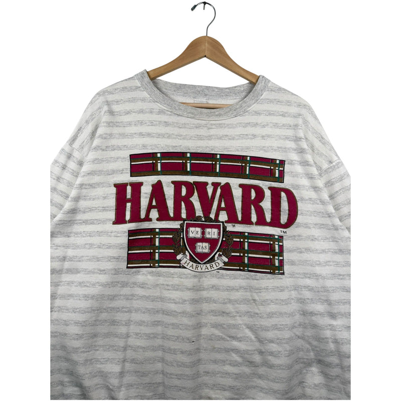 Vintage Harvard University Striped Crewneck