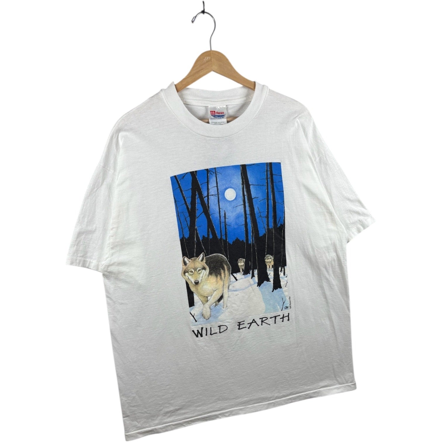 Vintage Wild Earth Wolf Moon T-Shirt XL