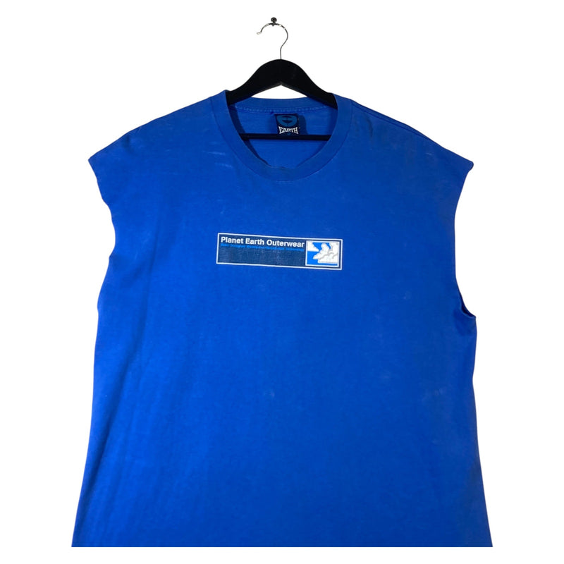 Vintage Planet Earth Crewneck Muscle Sleeves Tank Top