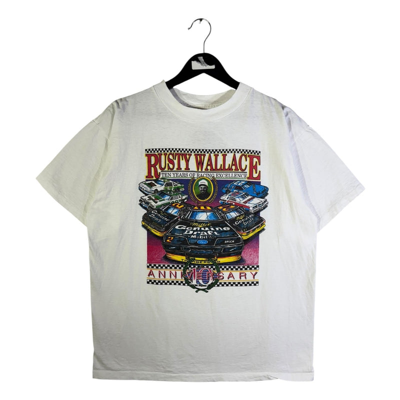 Vintage Rusty Wallace NASCAR Ten Year Anniv Racing T-Shirt