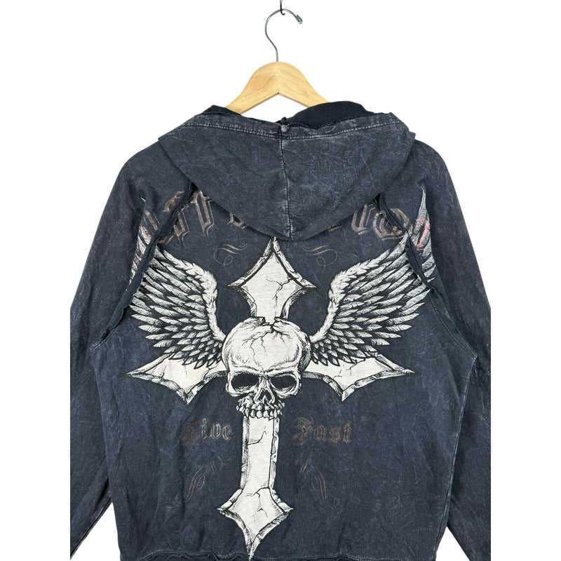 Vintage Affliction Live Fast Full Zip Hoodie