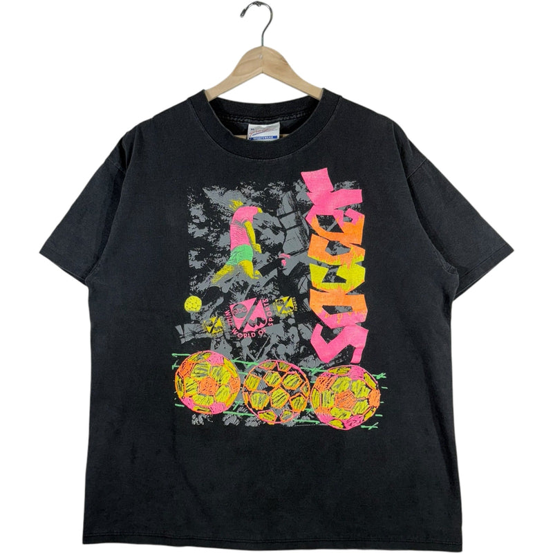 Vintage ABC World Of Sports Soccer Art Spellout Tee