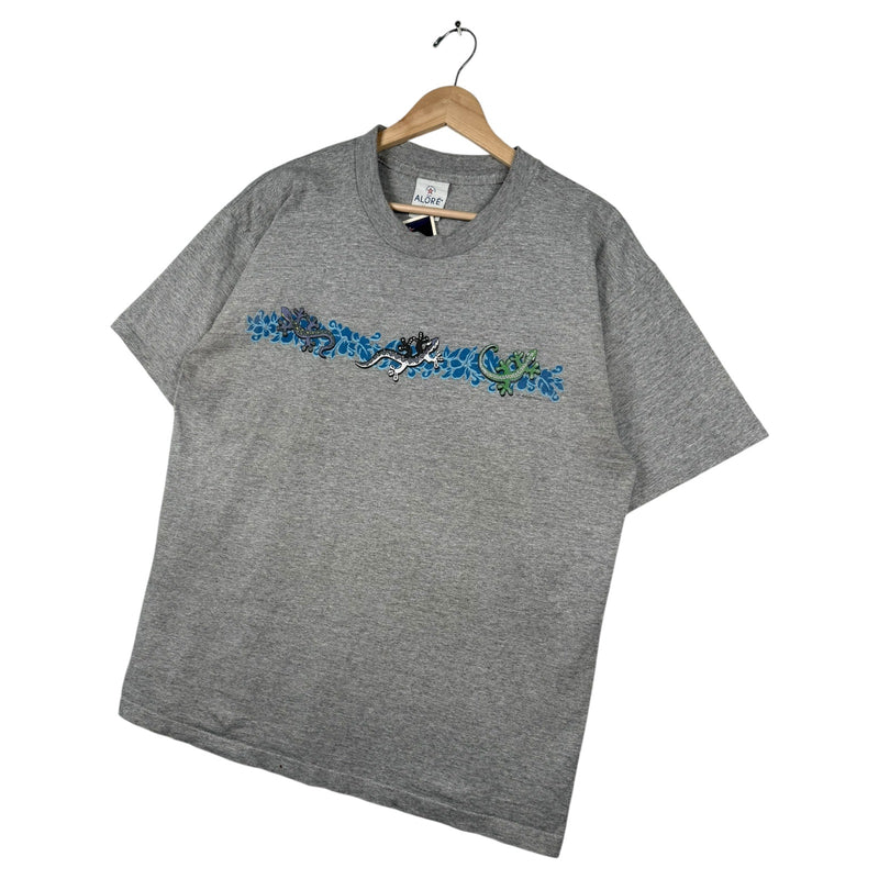 Vintage Alore Lizard Gecko Print Crewneck T-Shirt