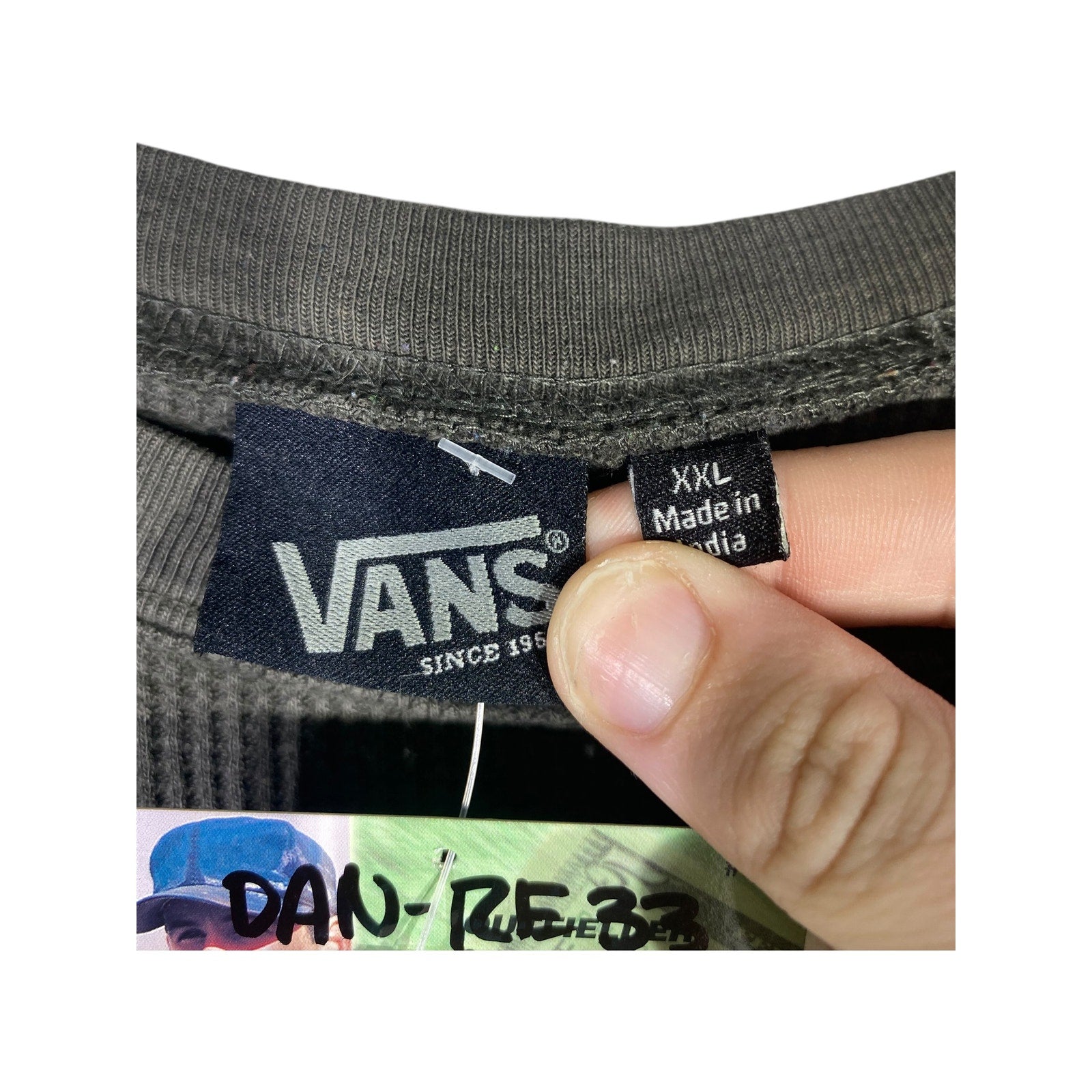 Vintage Vans Skull Graphic Waffle Knit Long Sleeve T-Shirt