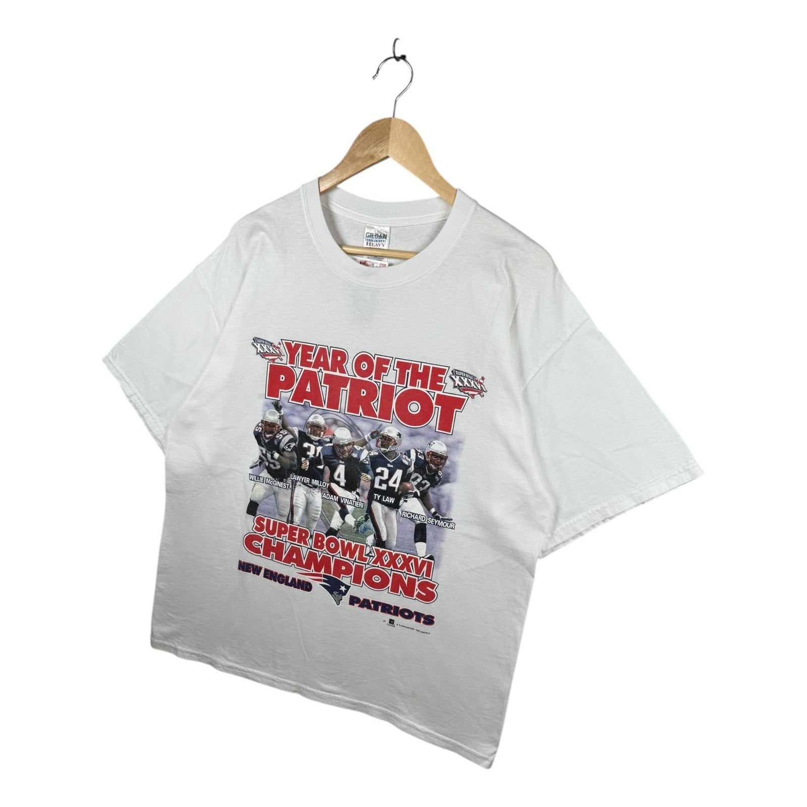 Vintage 2002 New England Patriots Super Bowl XXXVI NFL T-Shirt