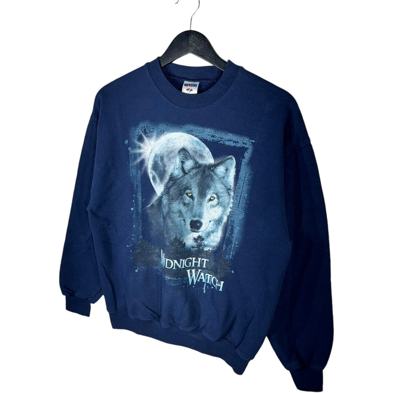 Vintage Wolf "Midnight Watch" Nature Crewneck