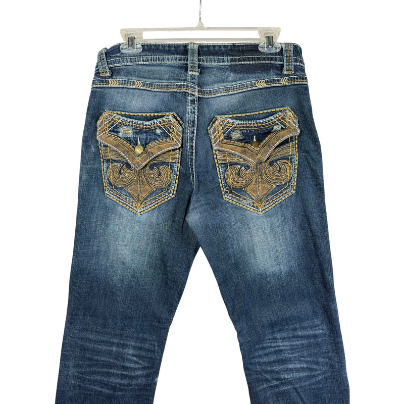 Vintage Affliction Embroidered Pockets Denim 34