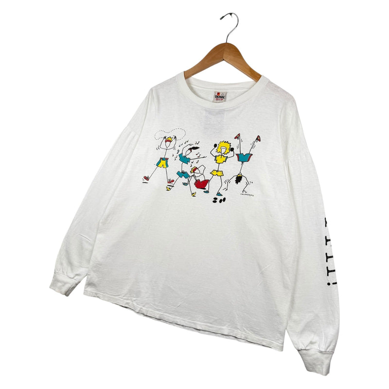 Vintage Get Fit Crewneck T-shirt Long Sleeve