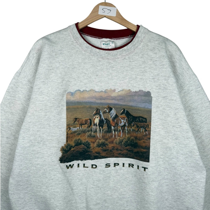 Vintage Wild Spirit Horse Graphic Crewneck