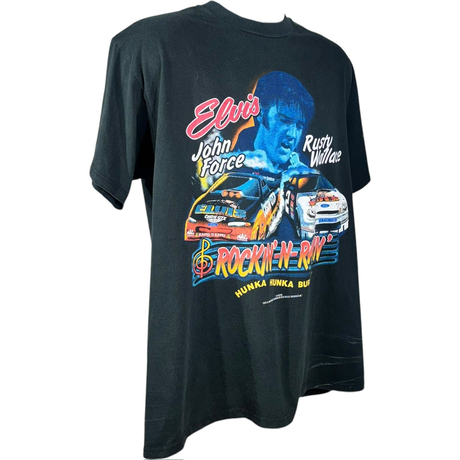 Vintage NASCAR Elvis Presley Rusty Wallace Racing Tee