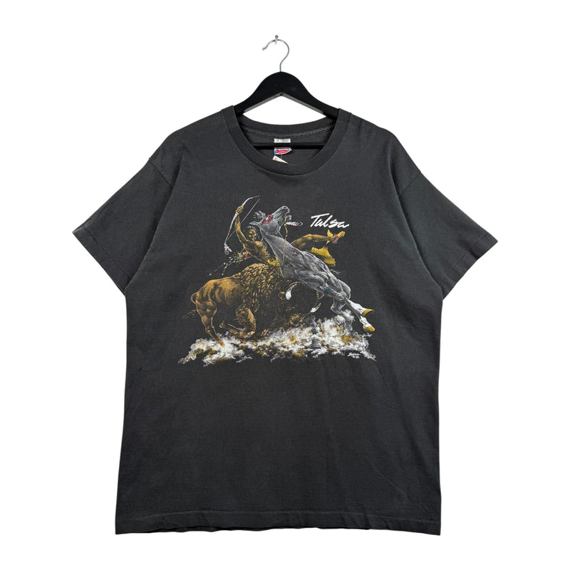 Vintage Native American Buffalo Horse Tulsa Art T-Shirt
