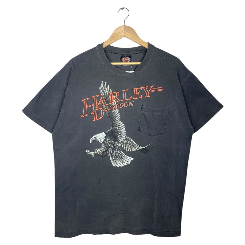Vintage Harley Davidson Las Vegas Biker Graphic Pocket T-Shirt