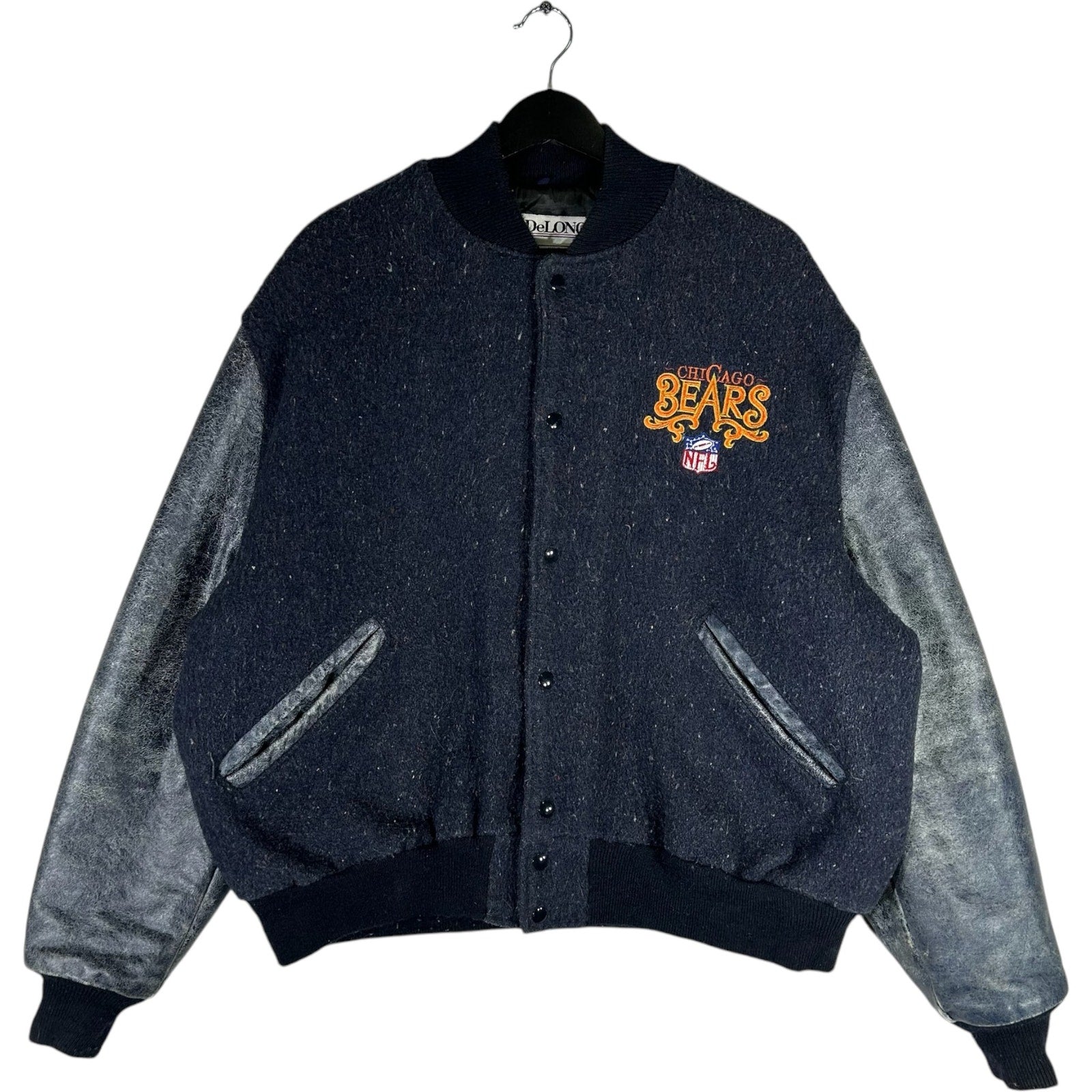 Vintage DeLong Chicago Bears NFL Wool Varsity Jacket