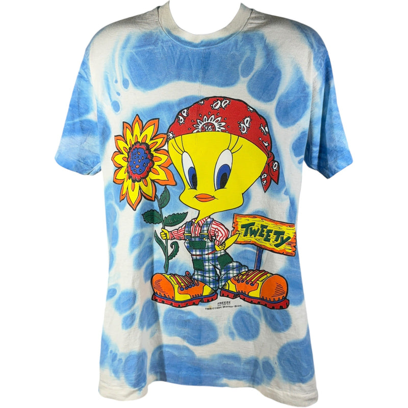 Vintage Looney Tunes Flower Farmer Tweety Tie-Dye Tee 90s