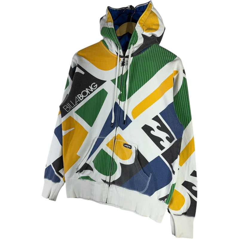Vintage Billabong Full Zip Logo Abstract Hoodie