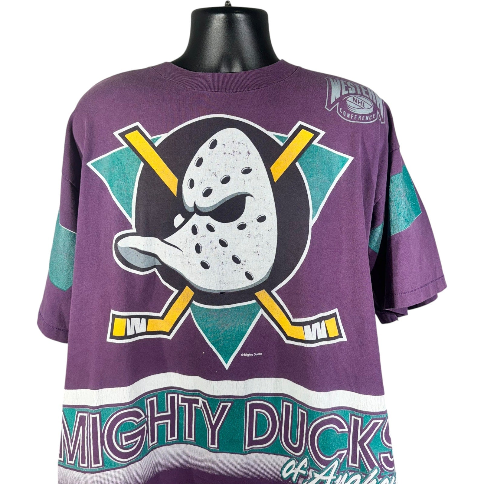 Vintage Salem Sportswear Anaheim Mighty Ducks AOP NHL Tee