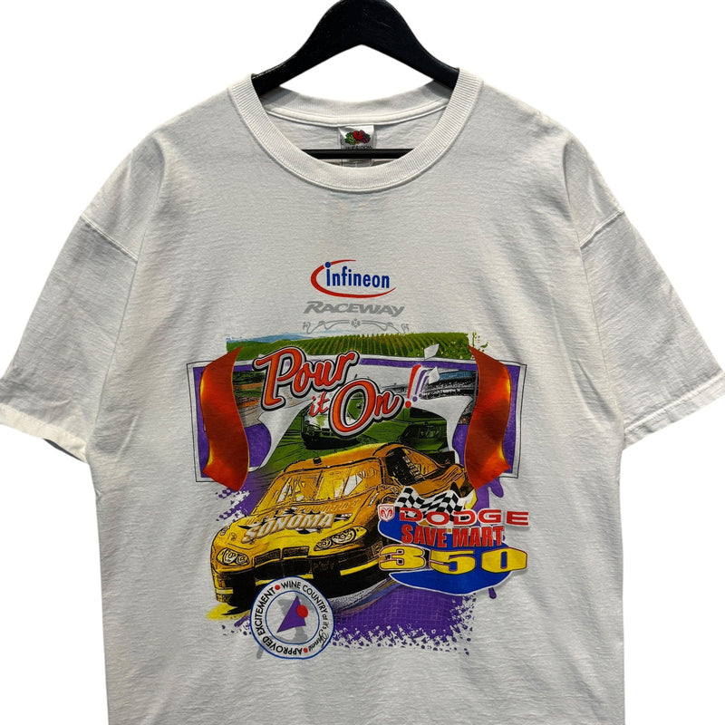 Vintage Dodge Save Mart 350 "Pour It On" NASCAR Racing Tee