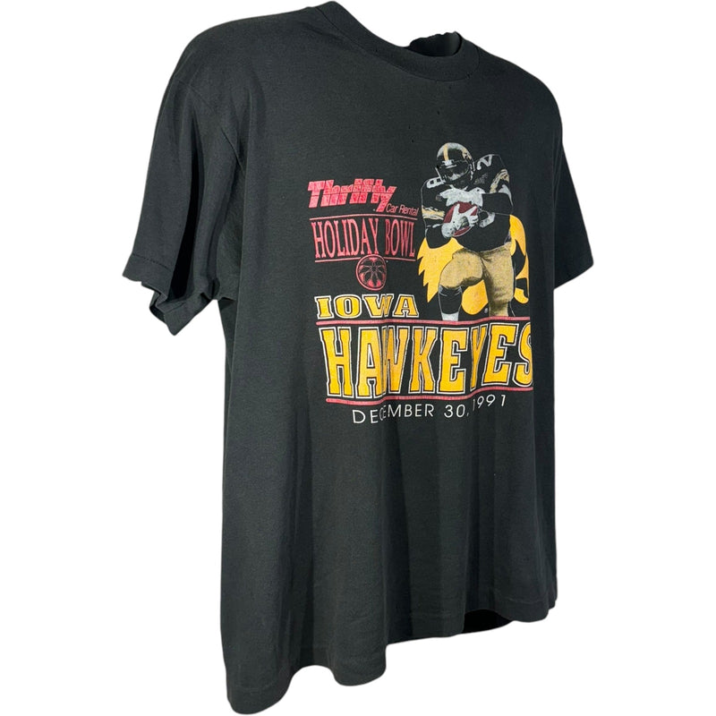 Vintage Iowa Hawkeyes Football Holiday Bowl Tee 1991