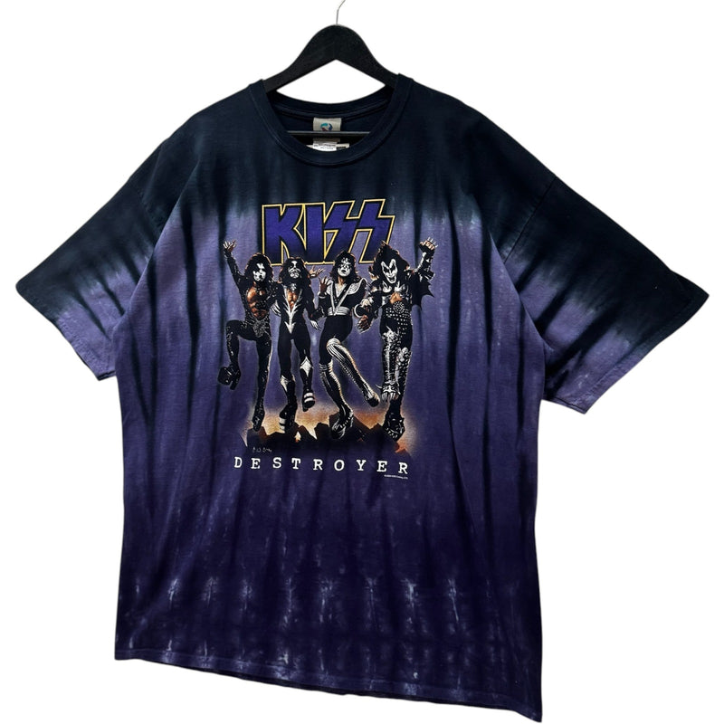 Vintage Y2K Liquid Blue Kiss Band Tee