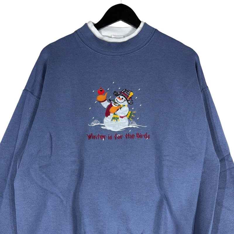 Vintage Snow Man "Winter Is For The Birds" Crewneck 90s