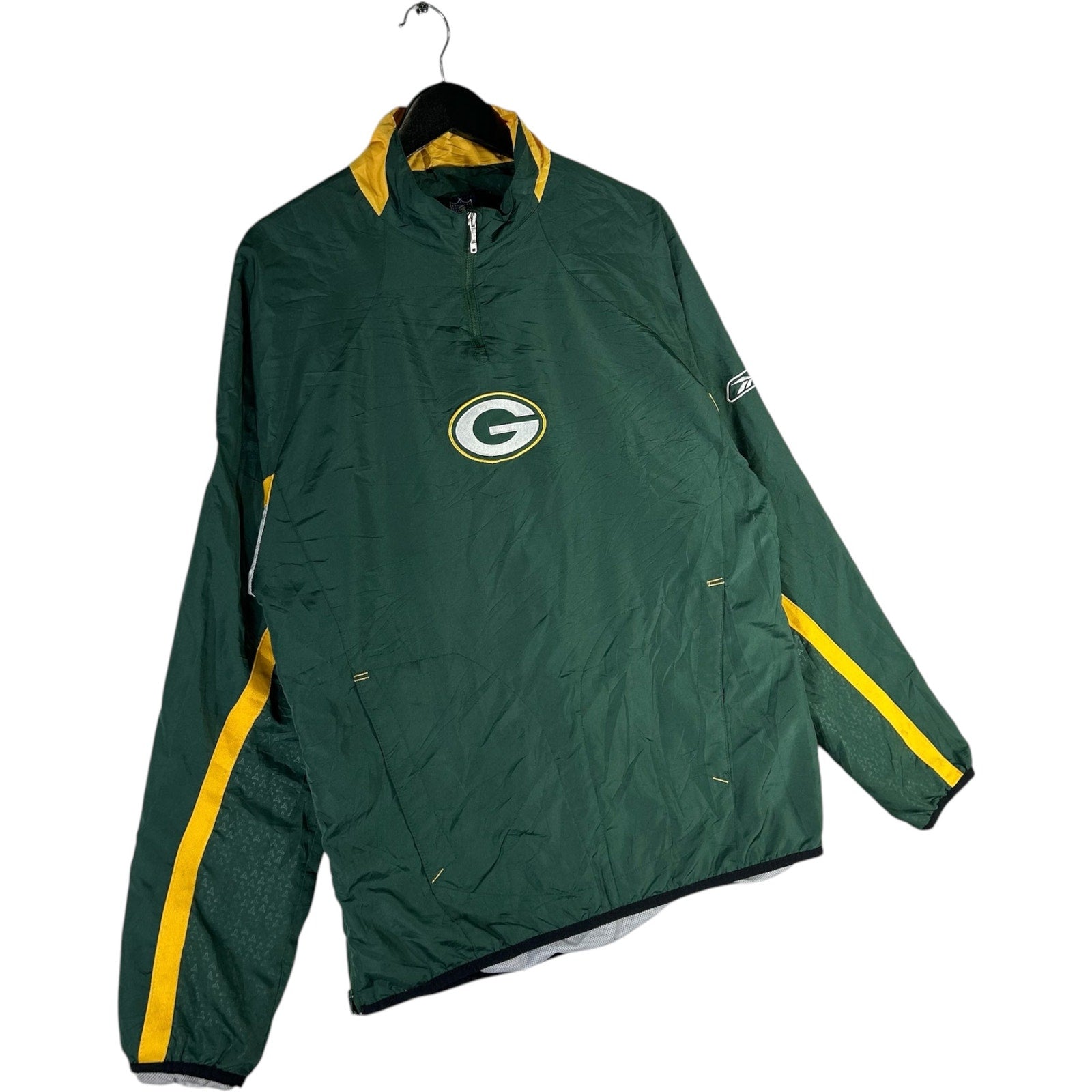 Vintage Reebok Green Bay Packers NFL 1/4 Zip Light Jacket