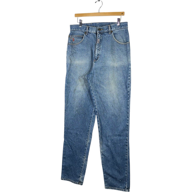 Vintage Rasta Embroidered Straight Leg Denim Jeans 34 x 34