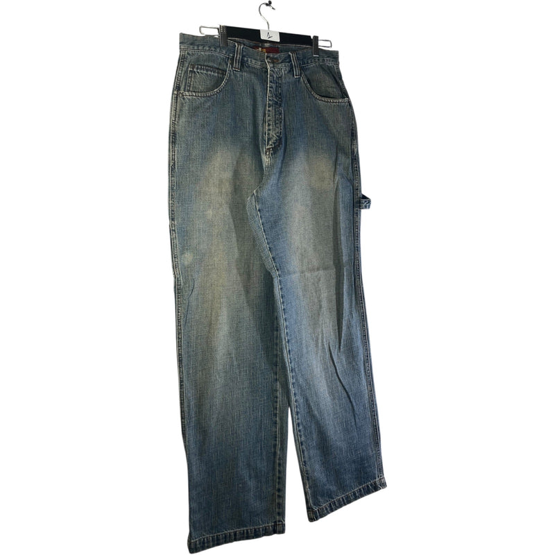 Vintage Detail Denim Workwear Utility Carpenter Pants 34