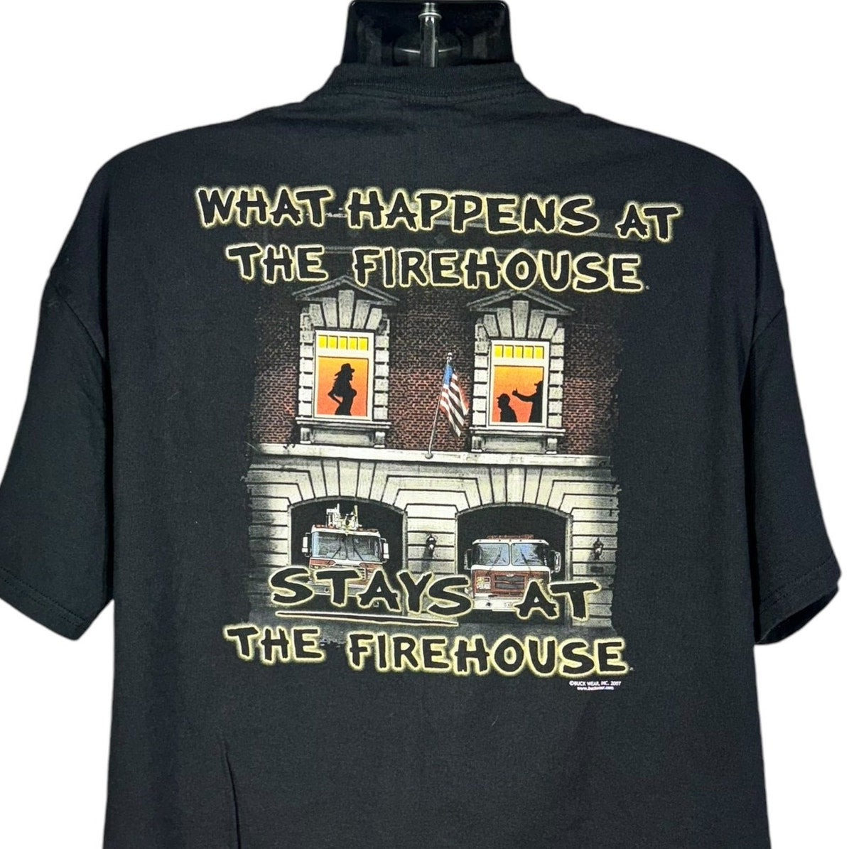 Vintage "What Happens At The Firehouse..." Humor Tee