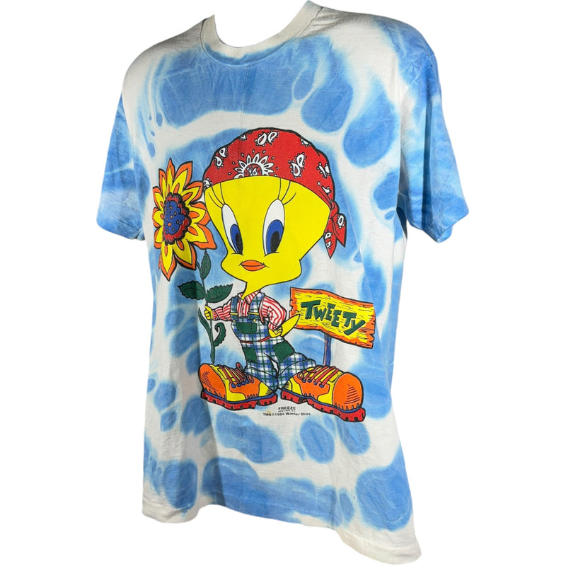 Vintage Looney Tunes Flower Farmer Tweety Tie-Dye Tee 90s