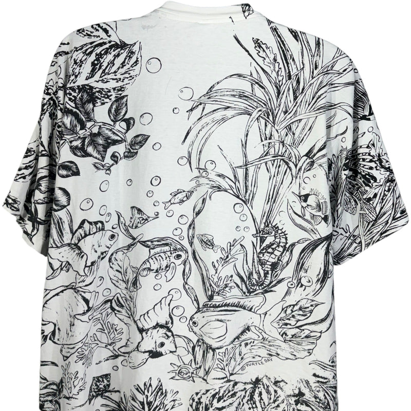 Vintage Underwater Ocean Life AOP Nature Tee