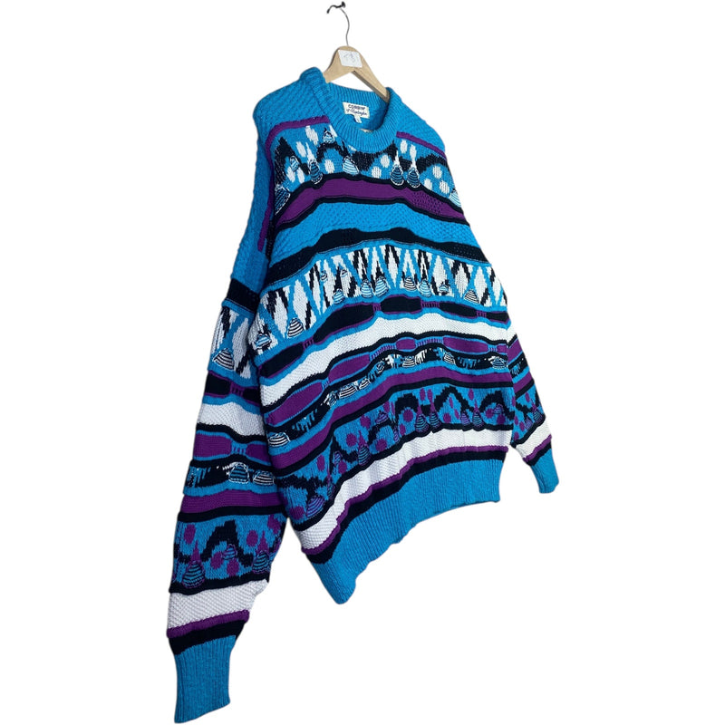 Vintage Corbin Ethnic Pattern Striped Knit Sweater