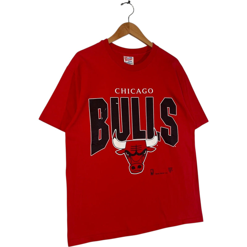 Vintage Chicago Bulls Chest Spellout Team Logo NBA Tee