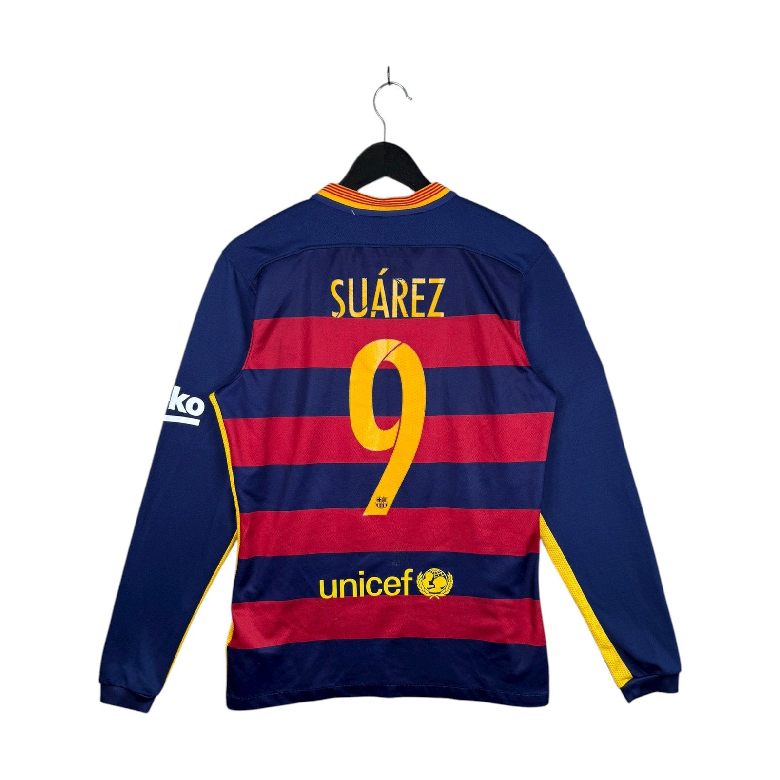 Vintage FC Barcelona Nike Qatar Airways 2015 FIFA Soccer Jersey