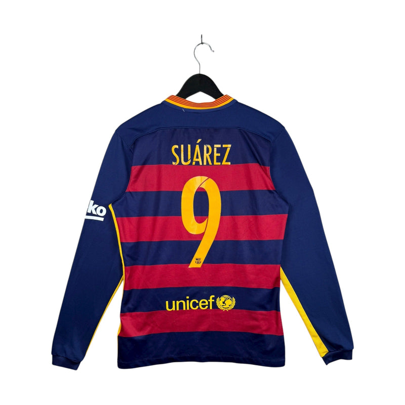 Vintage FC Barcelona Nike Qatar Airways 2015 FIFA Soccer Jersey