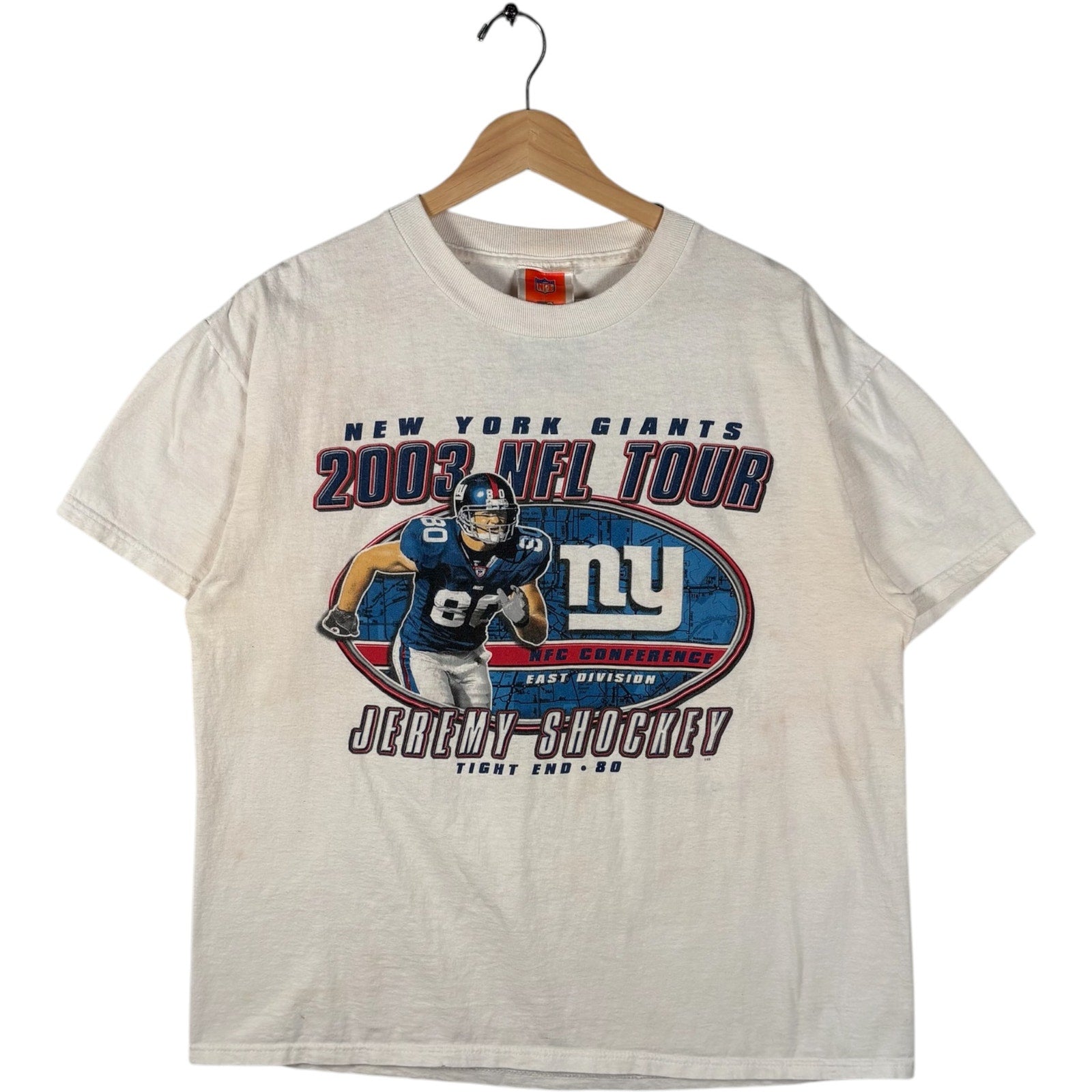 Vintage New York Giants NFL Tour Jeremy Shockey Tee