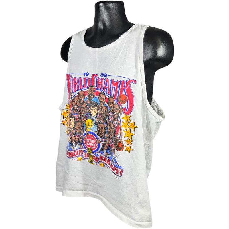 Vintage Detroit Pistons World Champs Caricature Tank Top 80s