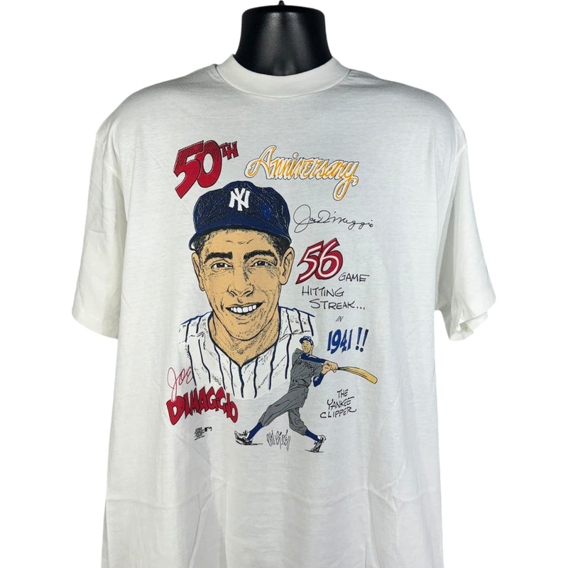 Vintage Joe Dimaggio New York Yankees Caricature Tee 1991