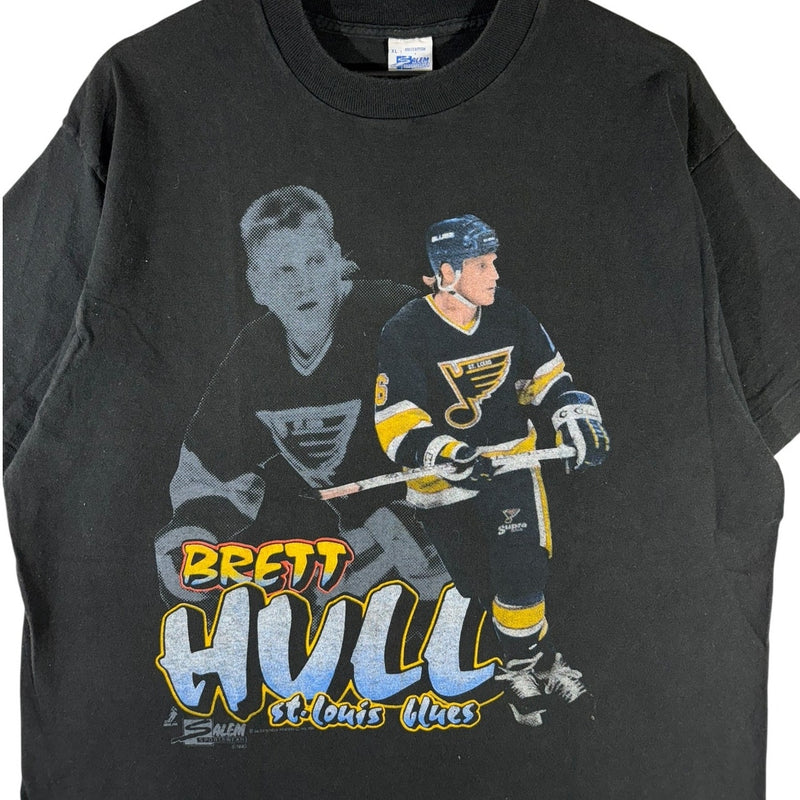 Vintage St. Louis Jazz Brett Hull NHL Player T-Shirt 90s