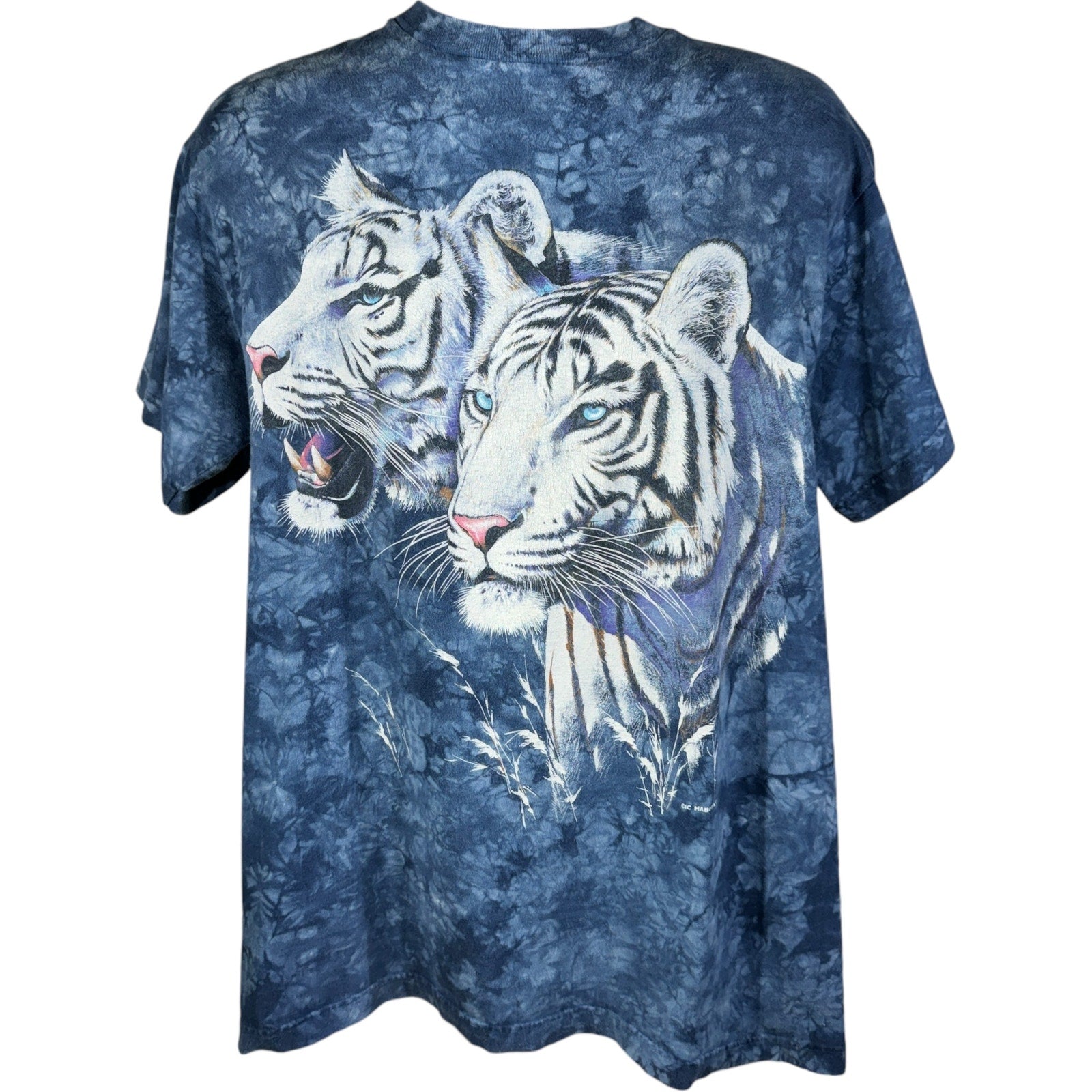 Vintage White Tiger Tie Dye Nature Tee