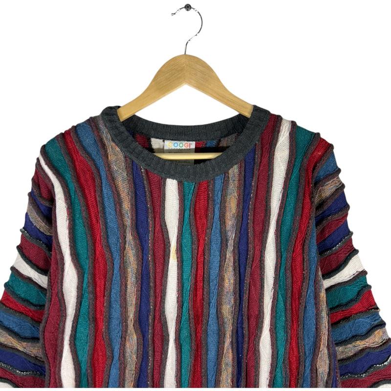 Vintage Coogi Multicolor 3D Ribbon Knit Sweater